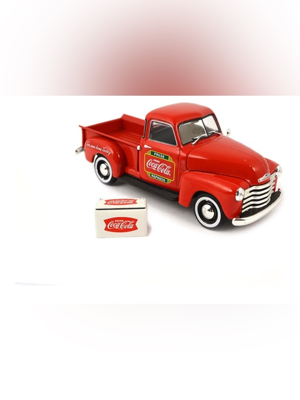 Coca Cola Red Die-Cast Vintage Pickup Truck Toy
